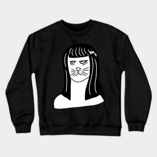 Tired Cat with Gothic Wig Crewneck Sweatshirt